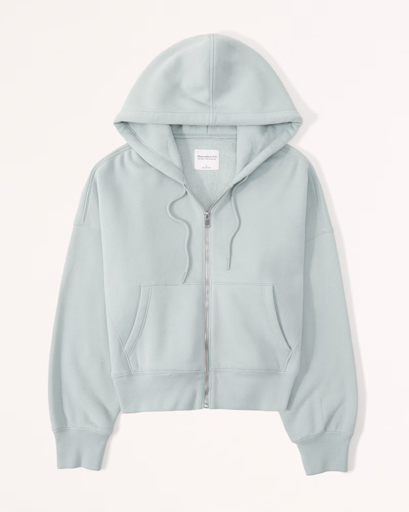 Essential Ribbed Sunday Hooded Full-Zip | Abercrombie & Fitch (US)