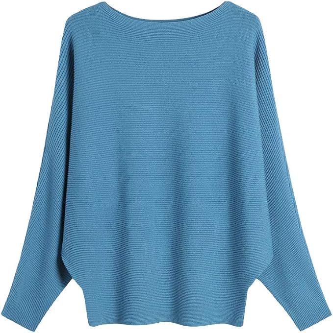 EDSTAR Boat Neck Batwing Sleeves Dolman Knitted Sweaters Autumn/Winter Pullovers Tops for Women B... | Amazon (US)
