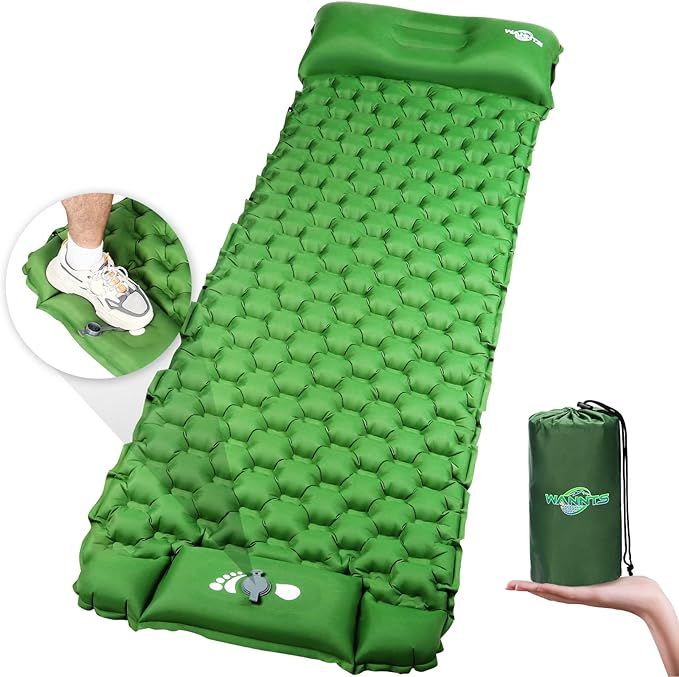 WANNTS Sleeping Pad Ultralight Inflatable Sleeping Pad for Camping, 75''X25'', Built-in Pump, Ult... | Amazon (US)