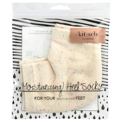 Kitsch, Moisturizing Heel Socks, Rainbow Speckle, 1 Pair | iHerb