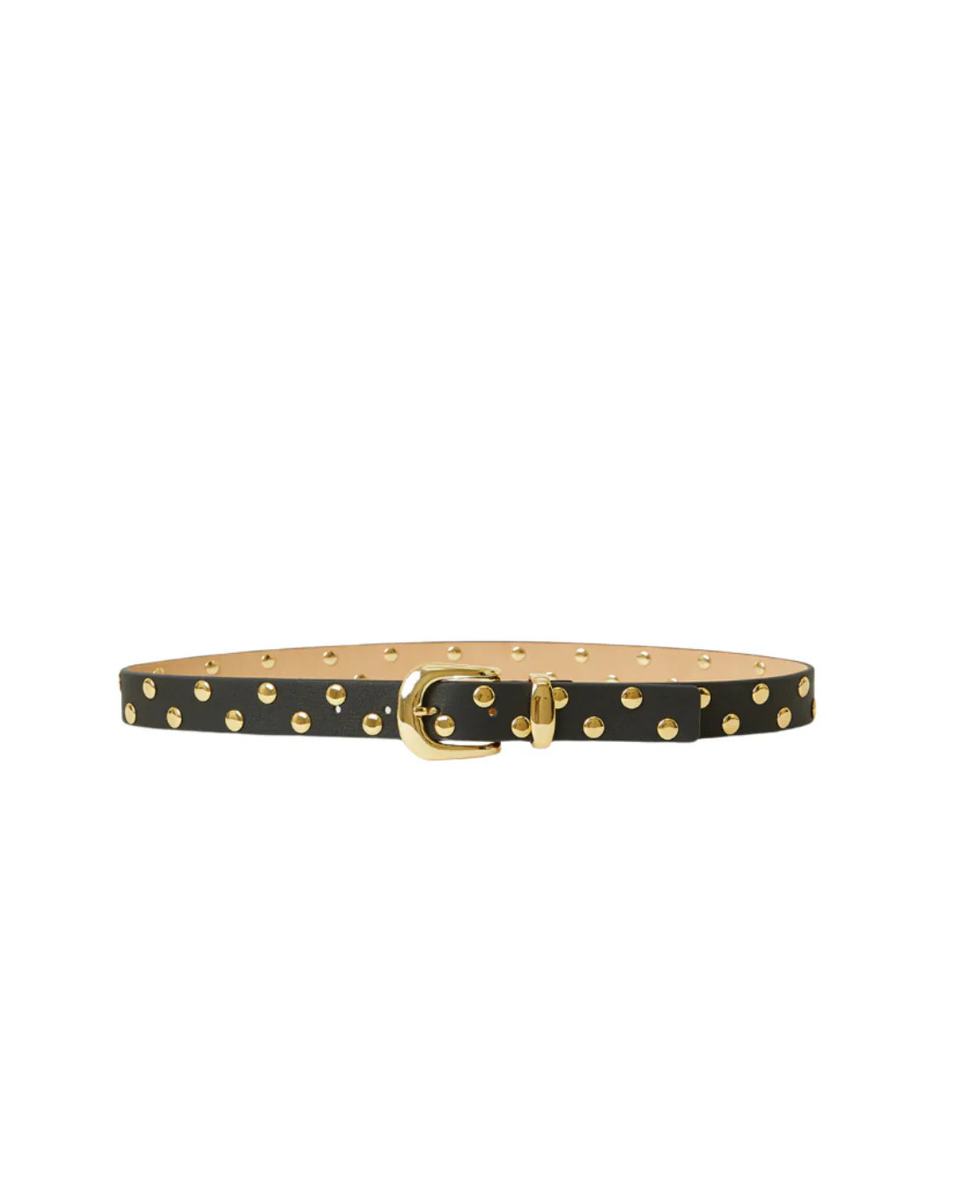 JUNIPER STUDDED BELT BLACK/ GOLD / L | FEBE Clothing