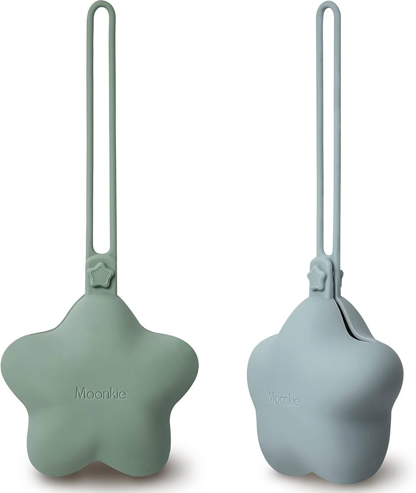 Moonkie Silicone Pacifier Holder Case, Cute Portable Pacifier Storage Case, 2 Pack | Amazon (US)