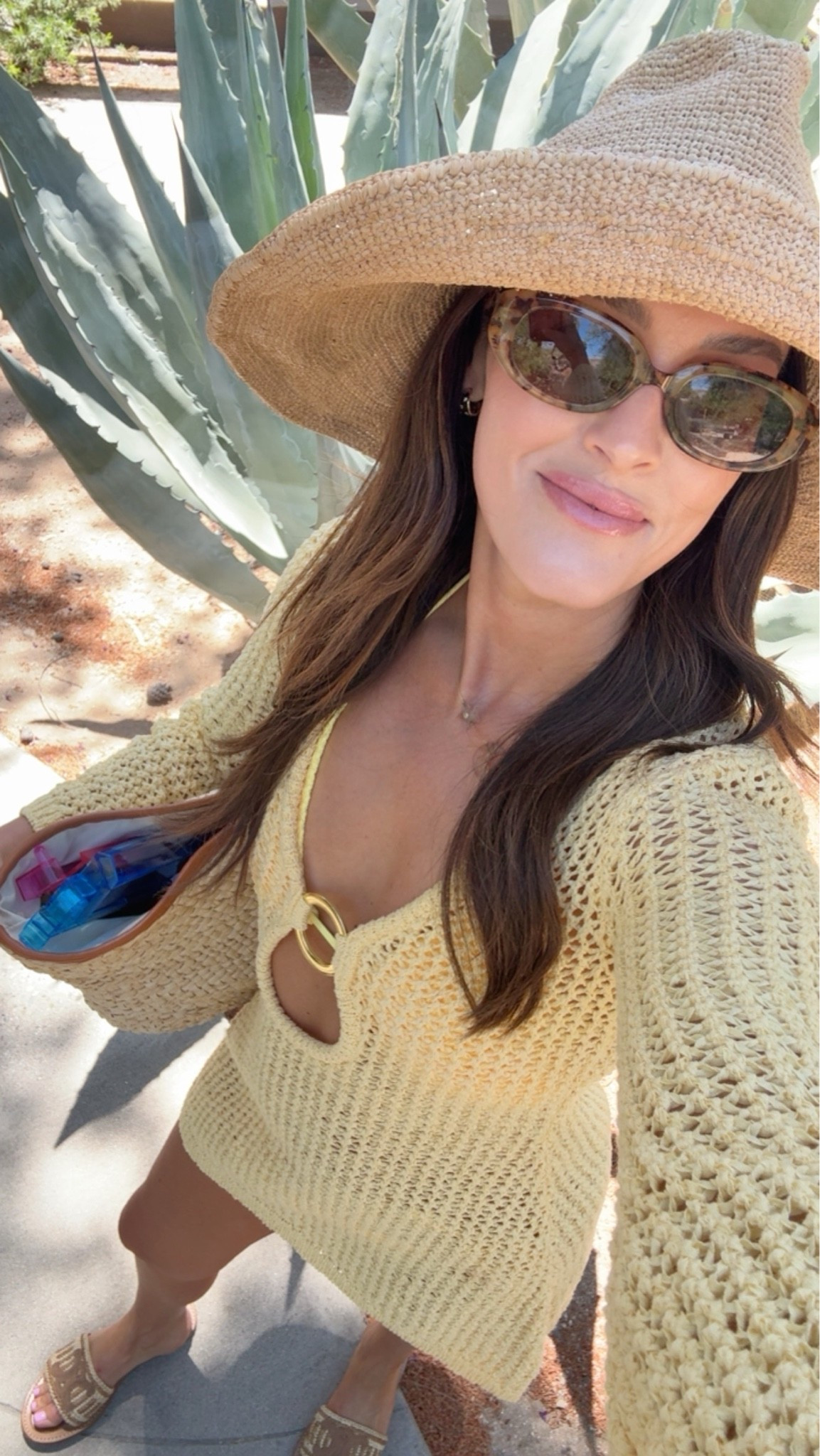 Yellow crochet swimsuit coverup💛 wearing a small. My favorite everrrrr☀️

Vacation beach outfit 
Swim

#LTKSwim #LTKootd