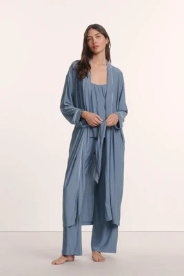 Gisele Printed TENCEL™ Modal Long Robe - Medium | Eberjey