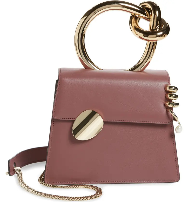 Small Brigitta Pierced Calfskin Leather Top Handle Satchel | Nordstrom