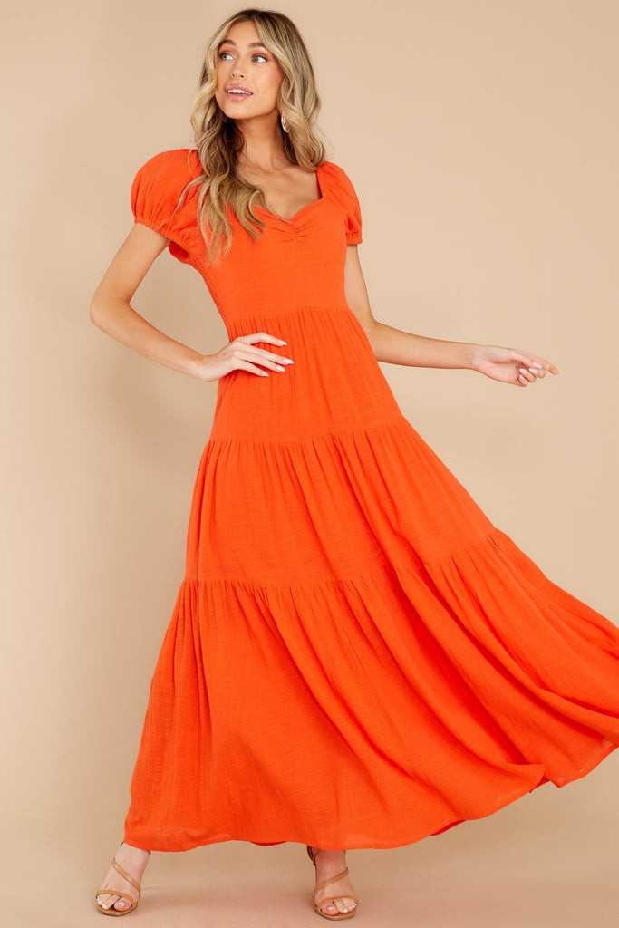 Bright Expressions Burnt Orange Maxi Dress | Red Dress 