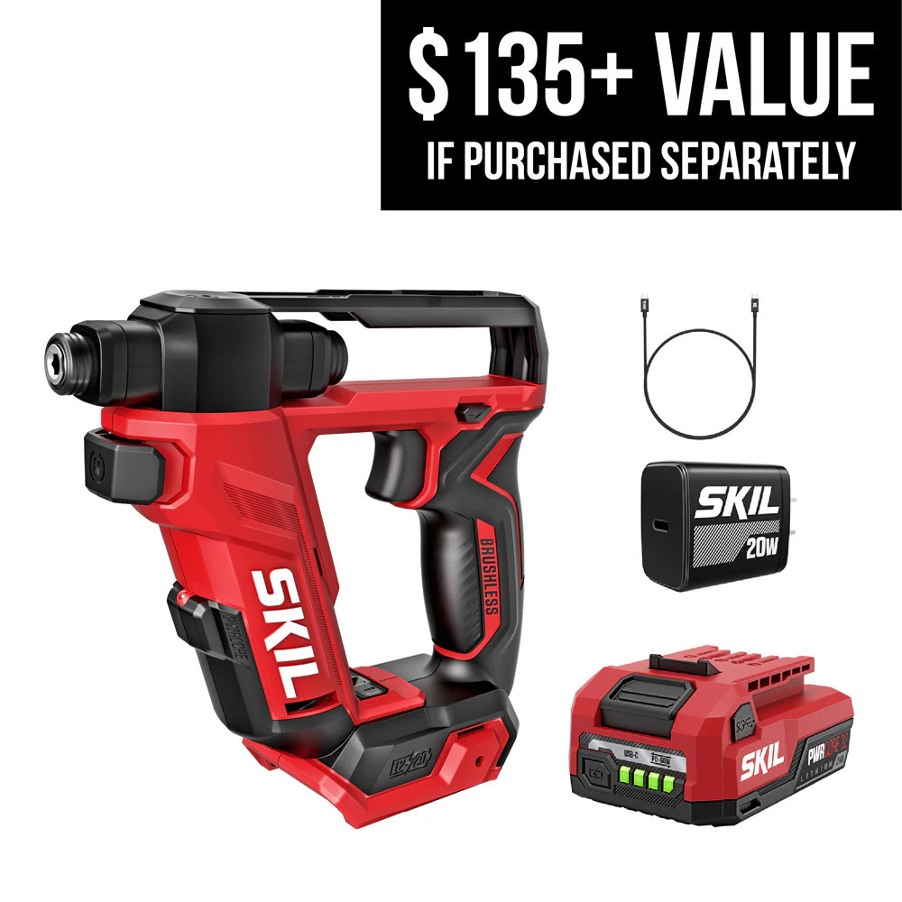 SKIL PWR CORE 12/20V 12-volt 1/4-in Keyless Brushless Cordless Drill ( 1 -Batteries Included, and Charger Included ) | DL6300D-11 | Lowe's