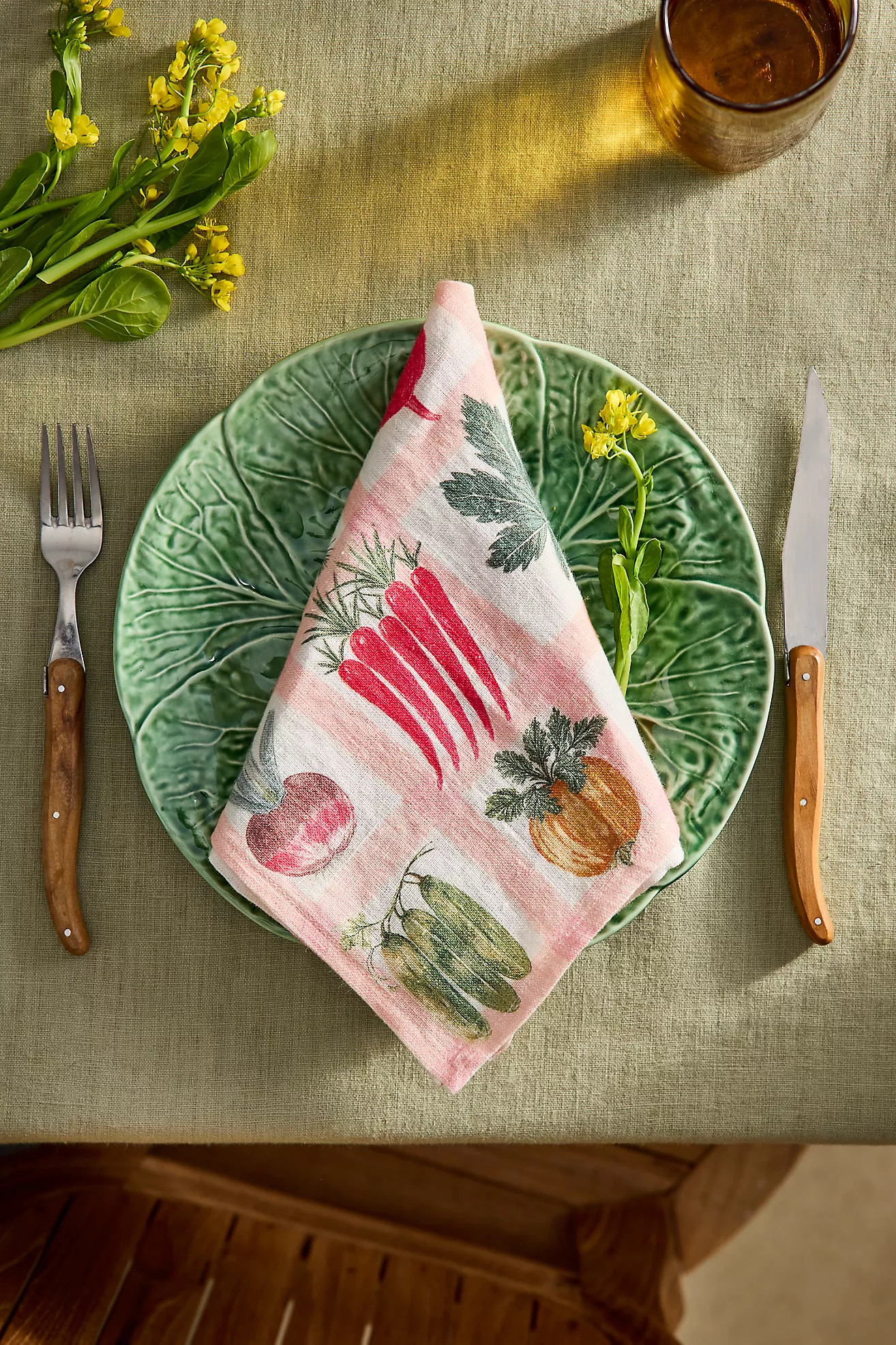 Veggie Grid Linen Napkins, Set of 2 | Anthropologie (US)