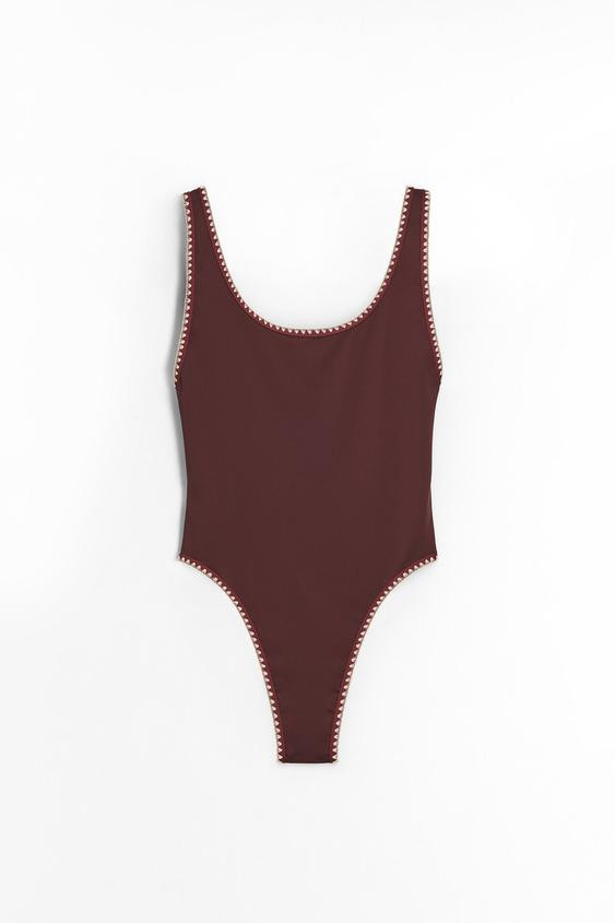 CONTRAST PLAIN SWIMSUIT | Zara US