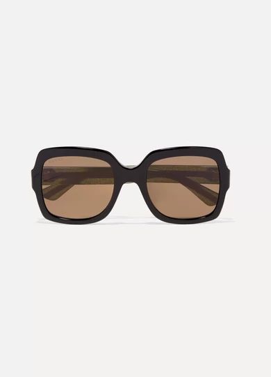 Oversized square-frame glittered acetate sunglasses | NET-A-PORTER (UK & EU)