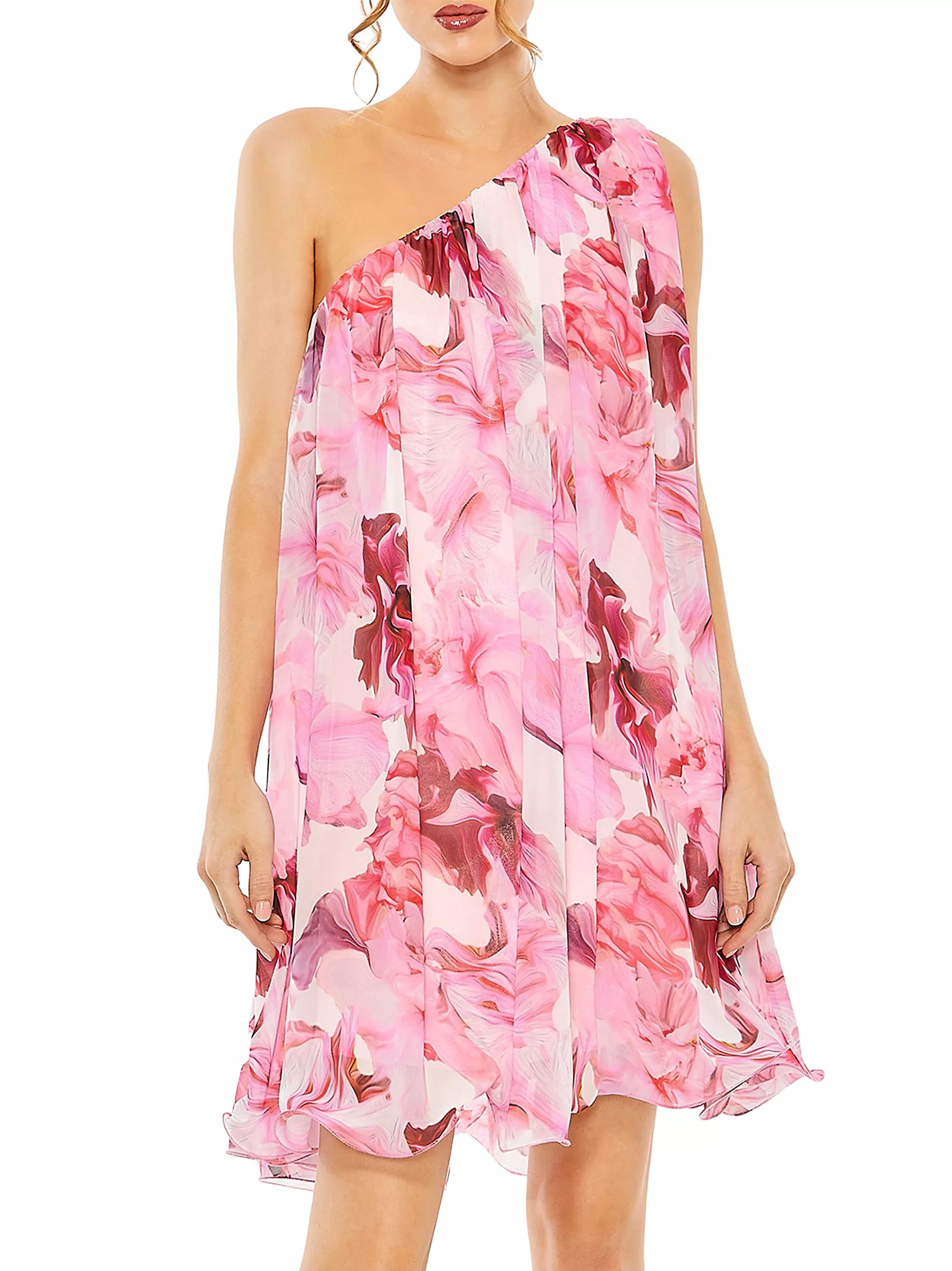 Floral One-Shoulder Flowy Minidress | Saks Fifth Avenue