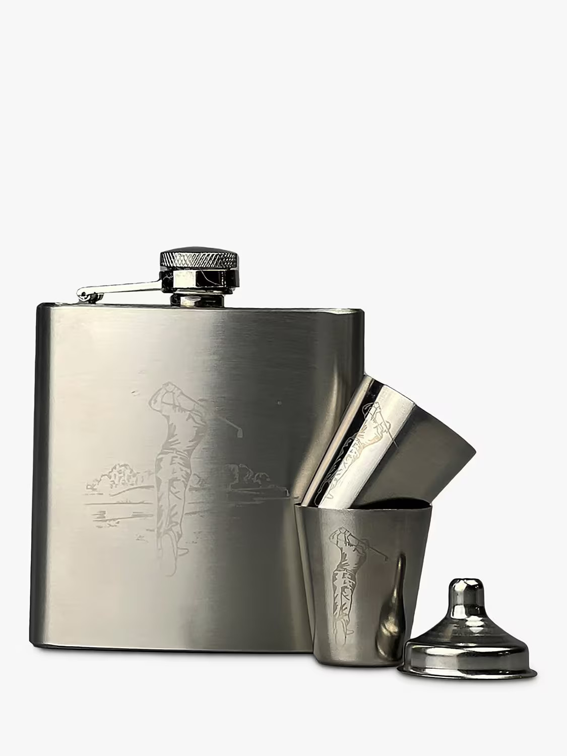 Selbrae HouseGolf Stainless Steel Hip Flask & Cup Set | John Lewis (UK)