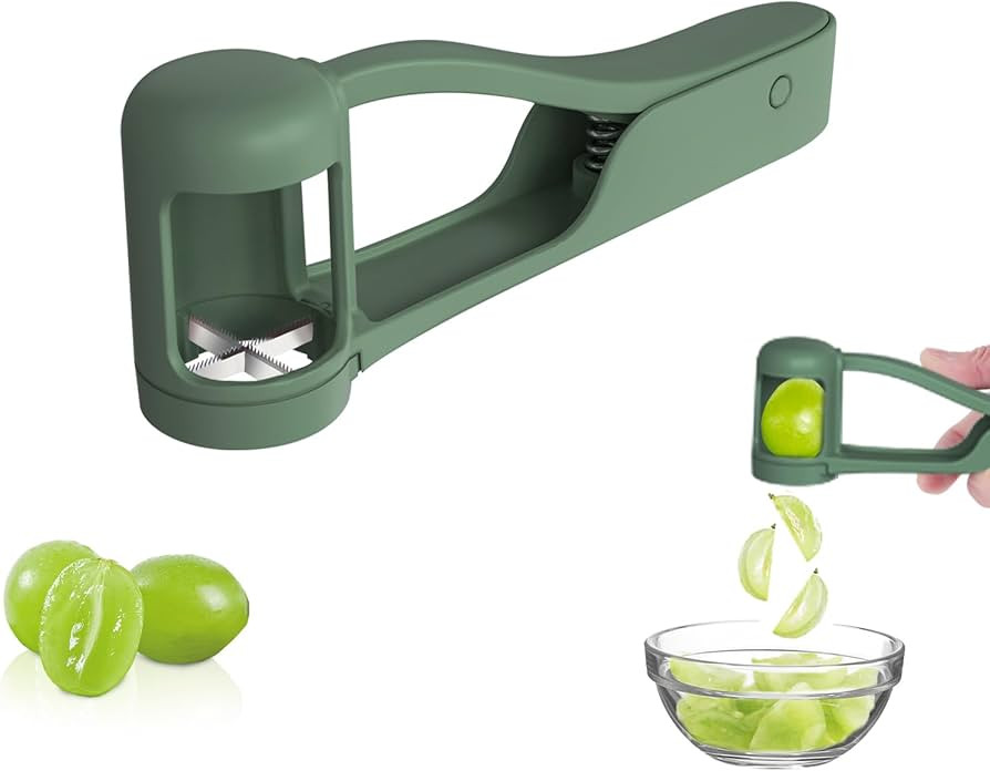 Grape Cutter for Toddlers,Stainless Steel Blades Quarter Grape Slicer with 4 Pieces,Grape Cutter ... | Amazon (US)