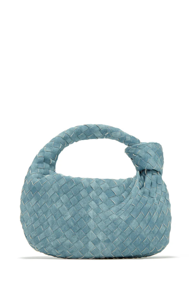 Miss Lola | All About Me Blue Woven Handbag | MISS LOLA