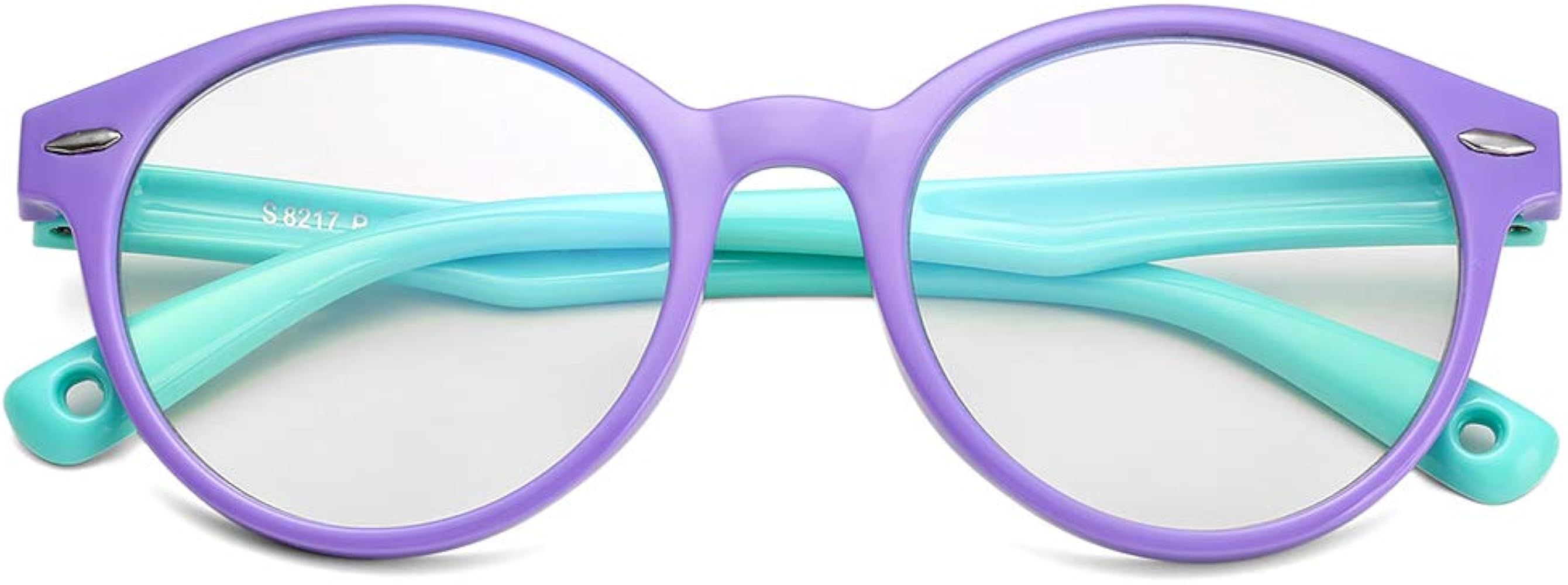 Kids Blue Light Blocking Glasses Silicone Flexible Round Eyeglasses Frame with Glasses Rope, for ... | Amazon (US)