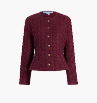 The Valentina Jacket - Burgundy Tweed | Hill House Home