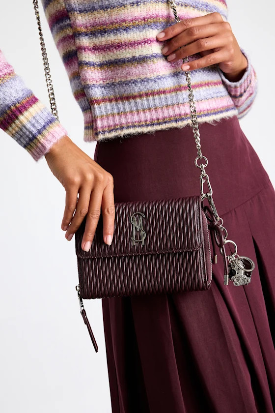 Bcarina Wine Red Quilted Crossbody Handbag | Lulus