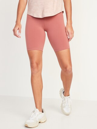 High-Waisted PowerPress Biker Shorts for Women - 8-inch inseam | Old Navy (US)