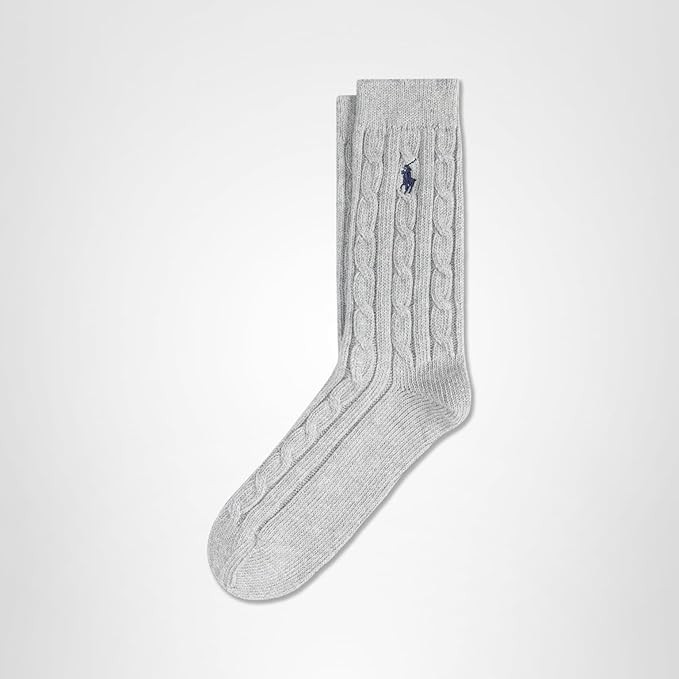 POLO RALPH LAUREN Women's Cable Solid Color Crew Socks | Amazon (US)