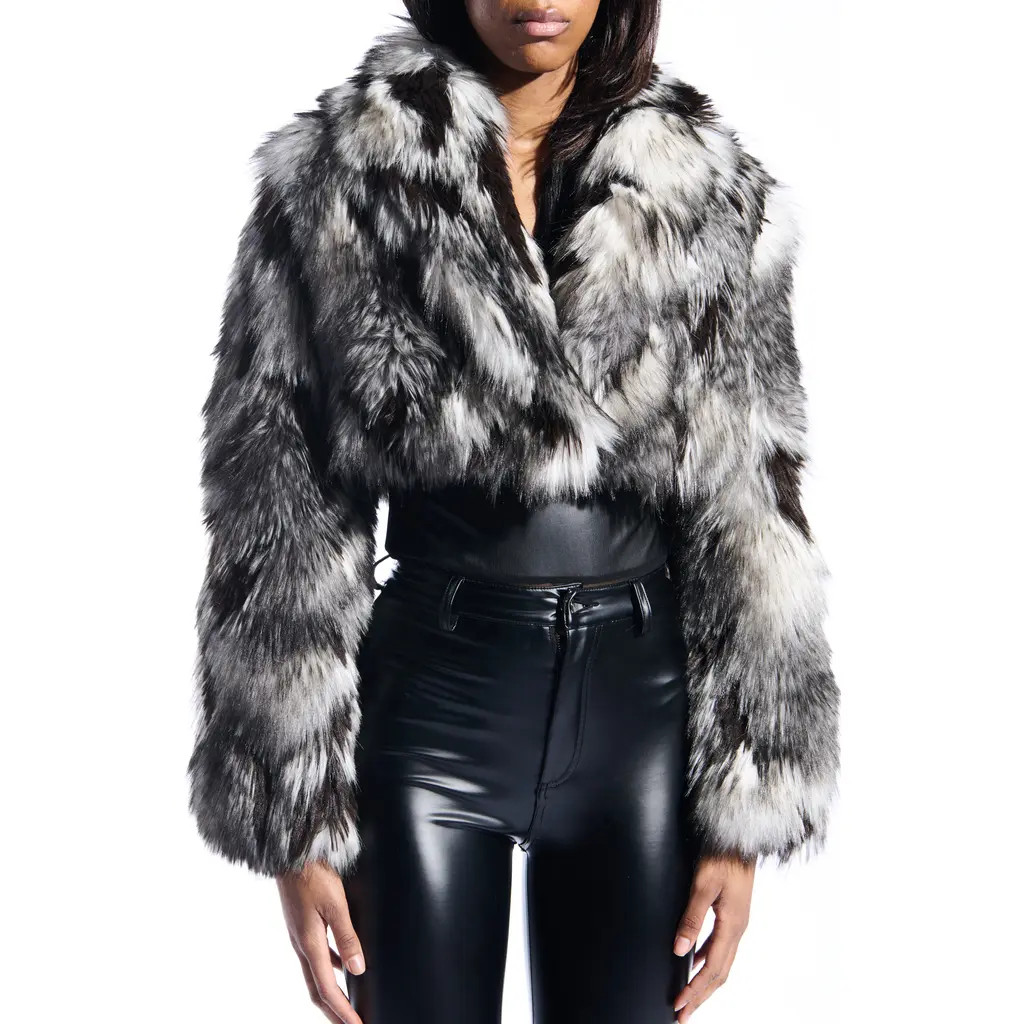 AZALEA WANG Arias Faux Fur Coat in Grey Multi at Nordstrom, Size X-Large | Nordstrom