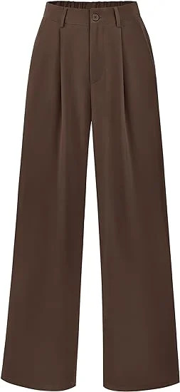 PRETTYGARDEN Women's Wide Leg Suit Pants Loose Fit High Elastic Waisted Business Casual Long Trou... | Walmart (US)