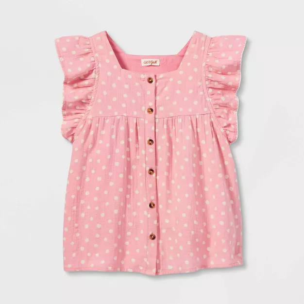 Girls' Short Sleeve Woven Top - Cat & Jack™ | Target