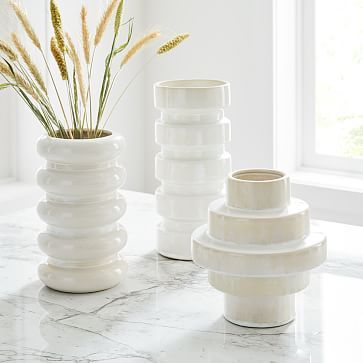 Stepped Form Ceramic Vases | West Elm (US)