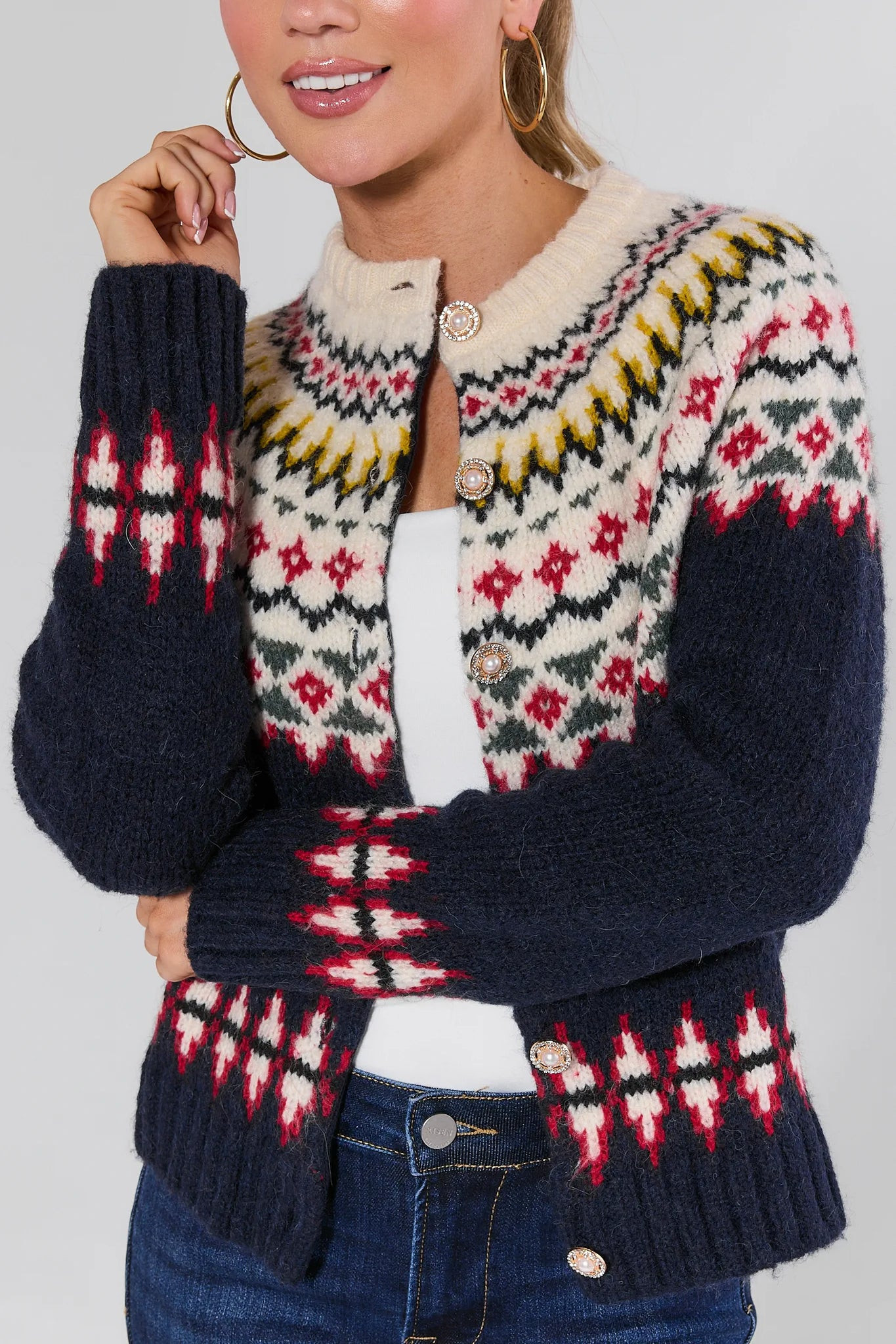 Aspen Fair Isle Knit Cardigan | Avara