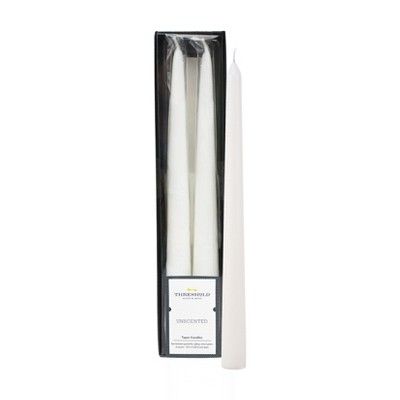 10" 2pk Unscented Dripless Taper Candles White - Threshold™ | Target
