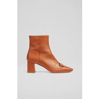 Novella Tan Leather Gold Bar Ankle Boots, Tan | L.K. Bennett (UK)