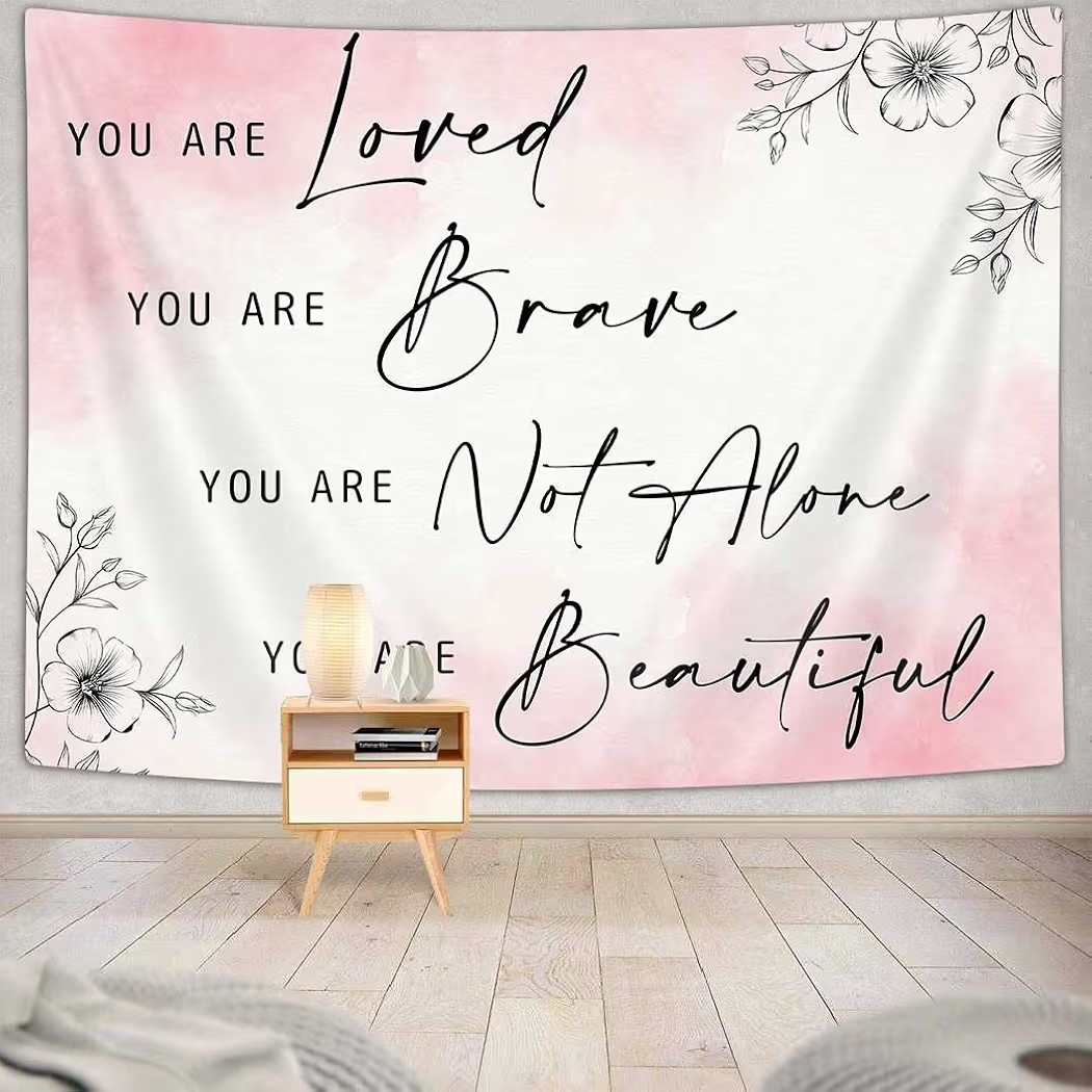 Ptrxobj Love Tapestry for Bedroom Teen Girl Wall Decor Words Quote You are Tapestry with Floral P... | Amazon (US)