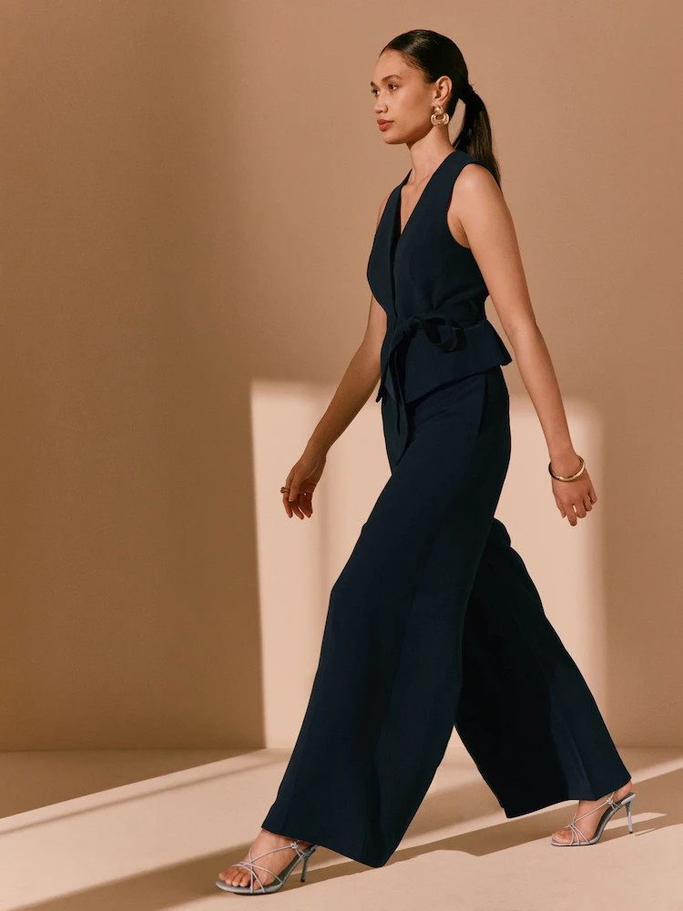 Navy Blue Wide Leg Trousers | Next EU