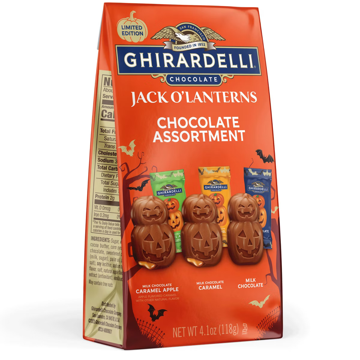 Ghirardelli Jack O' Lanterns Halloween Assortment Bag Candy - 4.1oz | Target