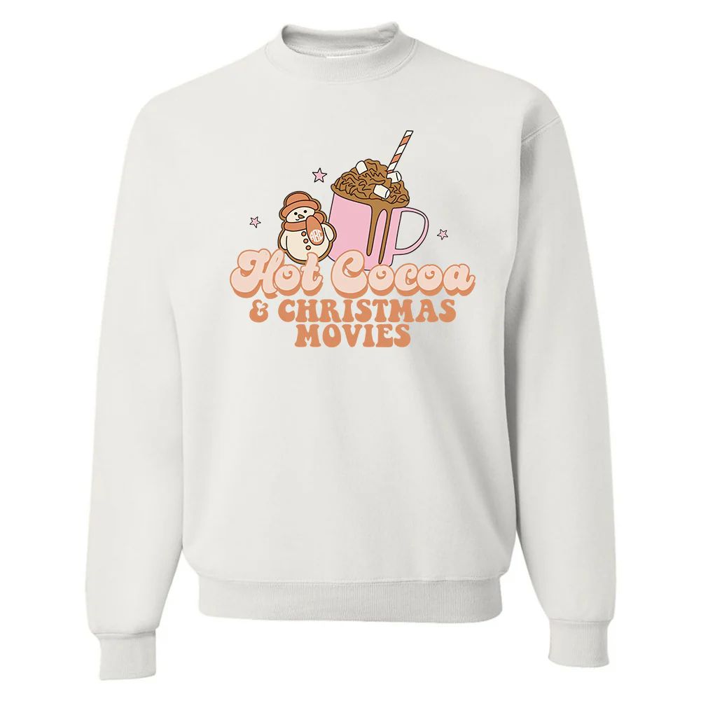 Monogrammed 'Hot Cocoa & Christmas Movies' Crewneck Sweatshirt | United Monograms