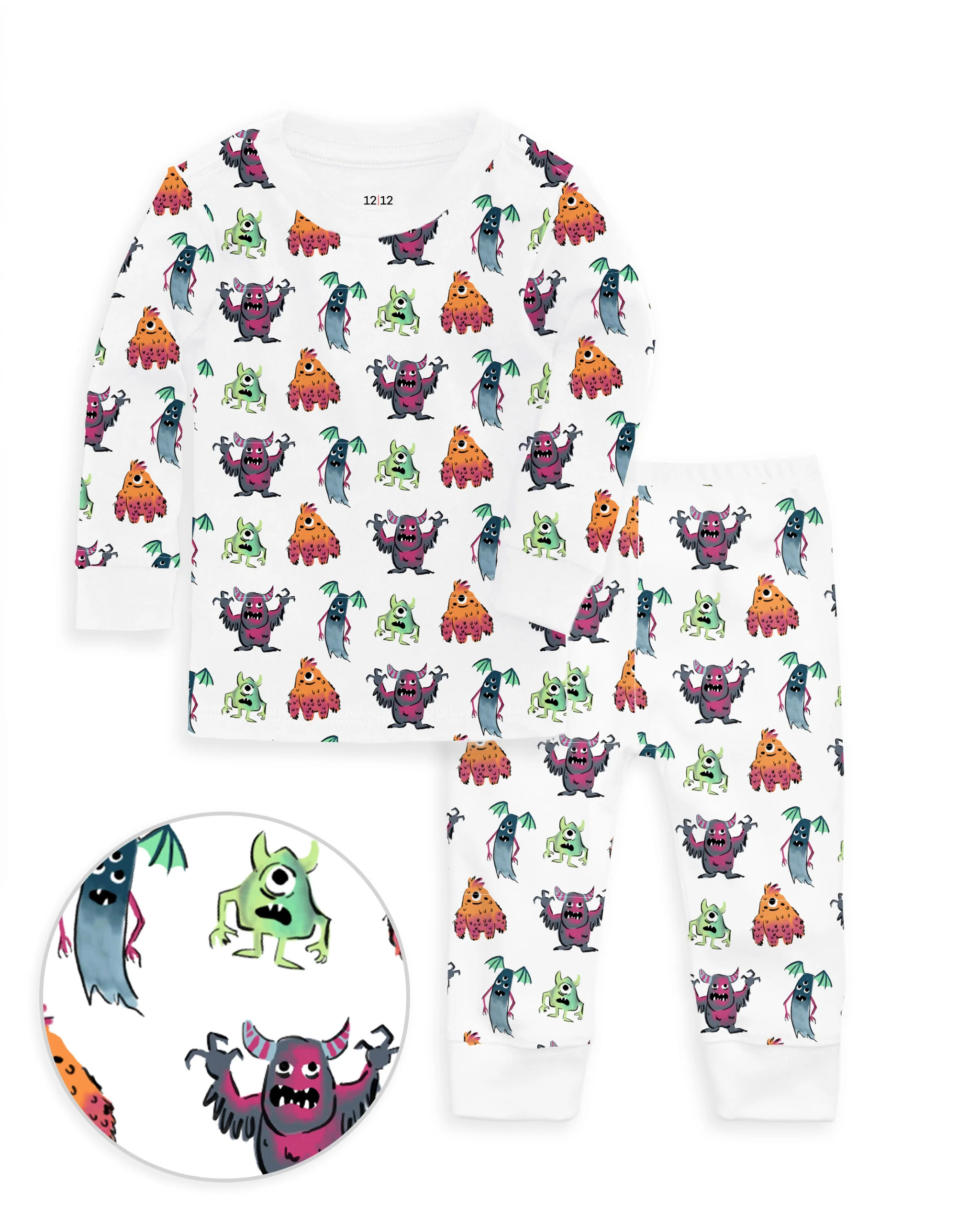 The Organic Long Sleeve Pajama Set [Monster Mash] | 1212