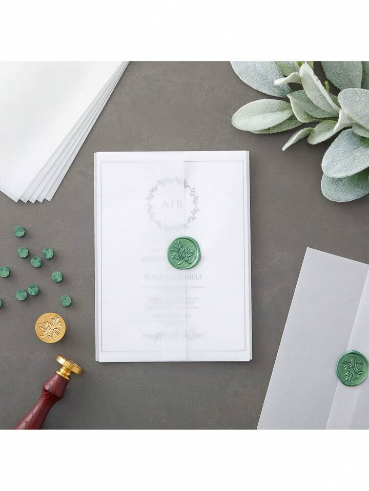 100 Pack Vellum Jackets for 5x7 Invitations, Pre-Folded Bulk Transparent Paper Envelope Liners fo... | SHEIN