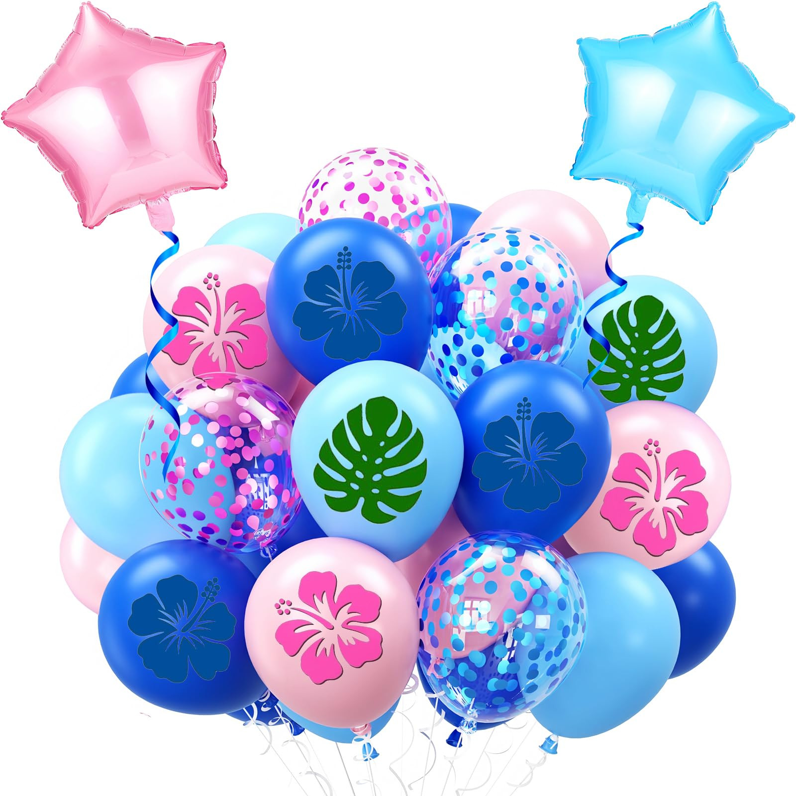 Blue Pink Light Blue Balloon 54Pcs 12 Inch，Cute Print Balloons for Cartoon Themed Birthday Part... | Amazon (US)
