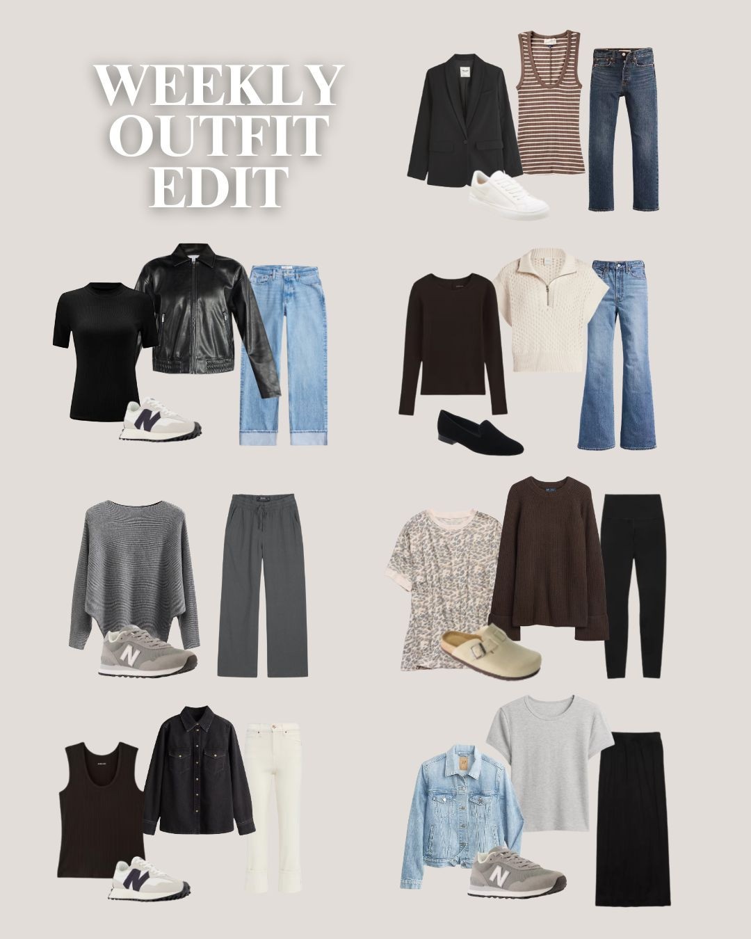 Week 11 outfits from my 2026 year round capsule wardrobe!
