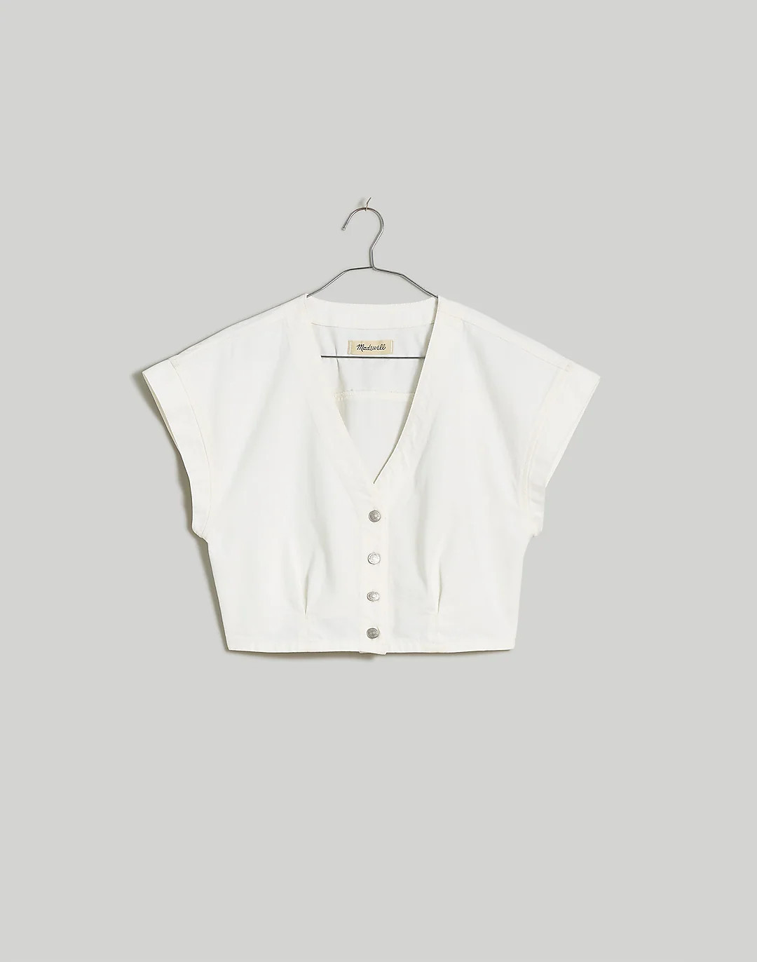 Denim Cap-Sleeve Crop Top | Madewell