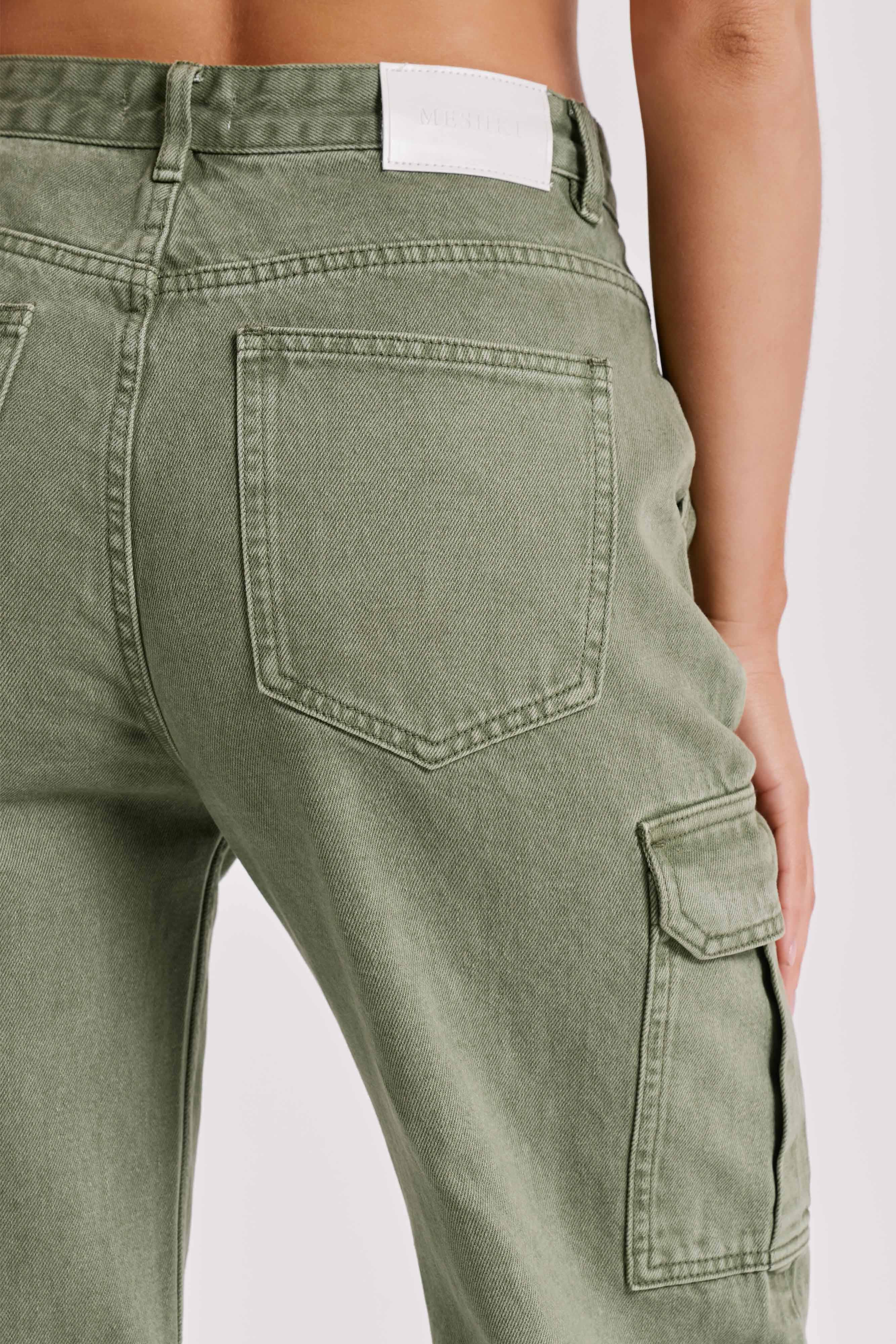 Jagger Mid Rise Oversized Denim Jean - Khaki | MESHKI US