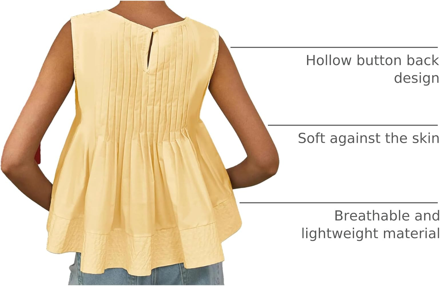 WOWULOVELY Womens Summer Pleated Peplum Sleeveless Blouse Tank Tops Crew Neck Babydoll Blouse Y2K... | Amazon (US)