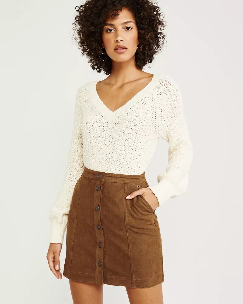 Faux Suede Mini Skirt | Abercrombie & Fitch US & UK