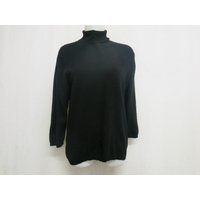 Black Cashmere Turtleneck Sweater 3/4 Sleeve Large | Etsy (US)