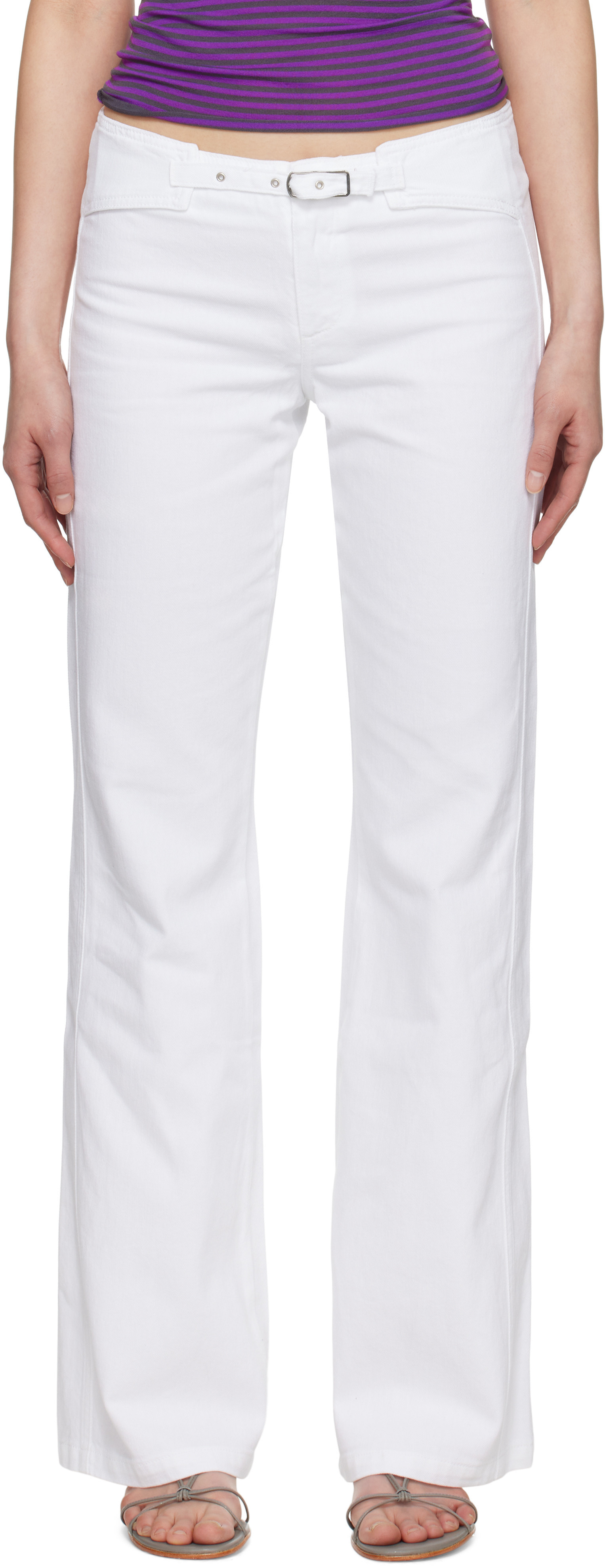 Gimaguas SSENSE Exclusive White Nicole Denim Trousers | SSENSE