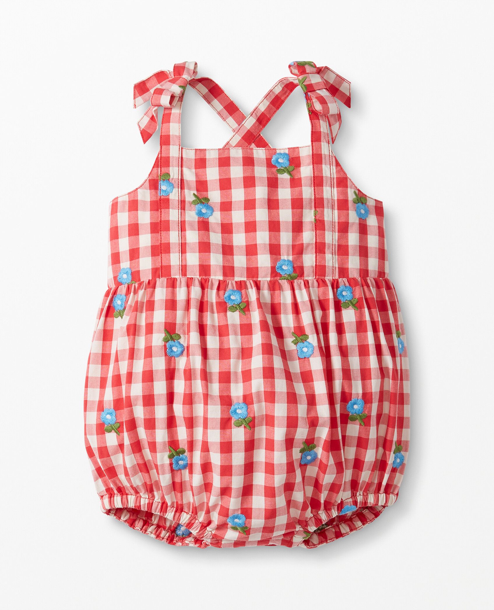 Baby Gingham Romper In Cotton Poplin | Hanna Andersson