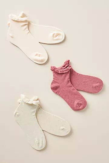 Lemon Set of Three Ruffle Socks | Anthropologie (US)