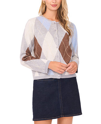 Women's Argyle Long-Sleeve Cardigan Sweater | Macy's