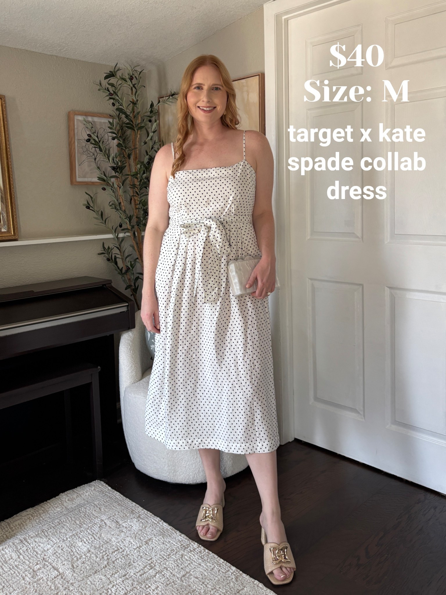Women's Mini Polka Dot Tie-Waist Midi Dress - kate spade new york x Target Cream/Black

#LTKSeasonal #LTKFindsUnder50 #LTKMidsize
