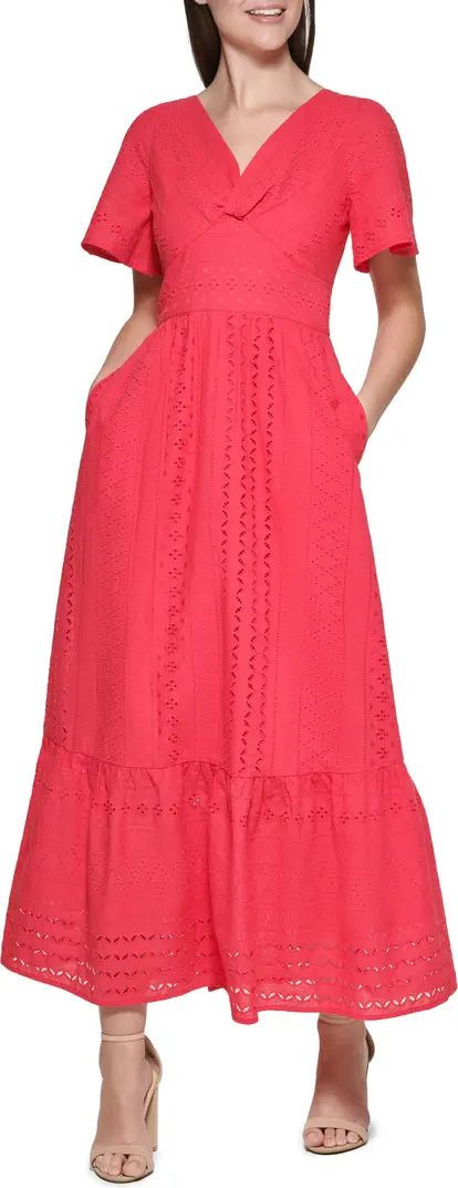 Embroidered Eyelet Cotton Maxi Dress | Nordstrom Rack