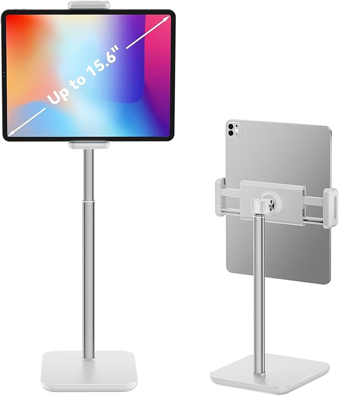 iPad Stand, Height Adjustable Up to 21" Surface Pro Stand, 360° Swivel Tablet Stand Holder for D... | Amazon (US)